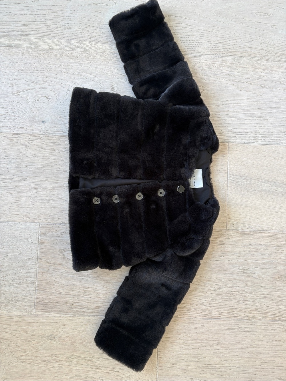 Janie and Jack Black Faux Fur Puffer Jacket
